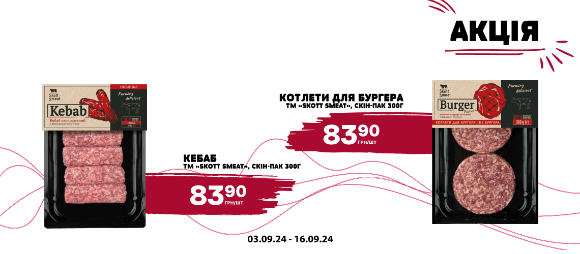 Акційні ціни на яловичі напівфабрикати