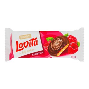 Печиво здобне "Roshen" Lovita Cake Cookies з желейною начинкою зі смаком малини, 135 г