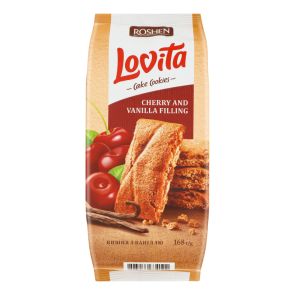 Печиво здобне "Roshen" Lovita Cake Cookies з вишнево-ванільною начинкою, 168 г