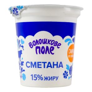 Сметана "Волошкове поле" 15%, 300 г