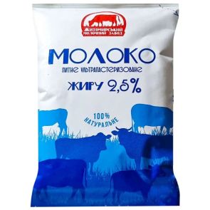 Молоко "Житомирський МЗ", 2,5%, 900 г, ультрапастеризоване