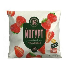 Йогурт питний "Українські Дари" Полуниця 1,5%, 400 г