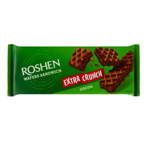 Вафлі "Roshen" Wafers Sandwich Cocoa Extra Crunch, 142 г