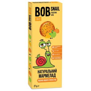 Мармелад фруктовий "Bob Snail" яблуко-манго-гарбуз-чіа, 27 г