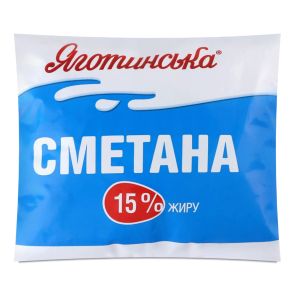 Сметана "Яготинське" 15%, 350 г