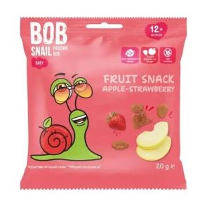 Снеки фруктові "Bob Snail" яблуко-полуниця, 20 г