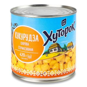 Кукурудза "Хуторок" цукрова консервована, 420 г