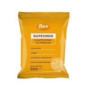 Вареники "Вам" з картоплею та грибами заморожені, 900 г