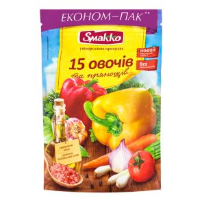 Приправа "Smakko" 15 овочів та прянощів, 160 г