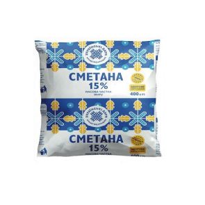 Сметана "Українські Дари" 15%, 350 г