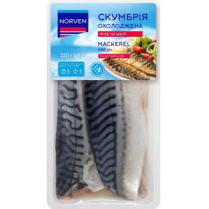 Скумбрія філе зі шкірою "Norven" охолоджена, 320 г