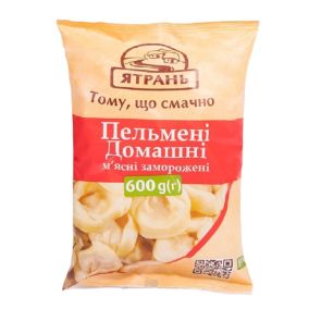 Пельмені "Ятрань" Домашні м'ясні заморожені, 600 г