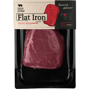 Лопаткова частина яловича Флет Айрон стейк "Skott Smeat" охолоджена, скін-пак, ~500 г
