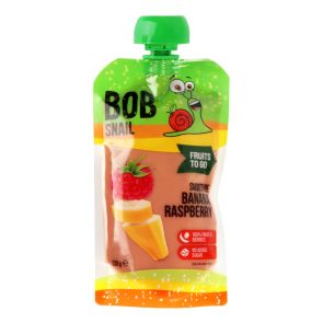 Пюре фруктове "Bob Snail" смузі банан-малина, 120 г, діп-пак