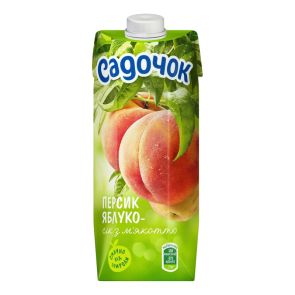 Сік з м'якоттю "Садочок" персиково-яблучний, 0,5 л
