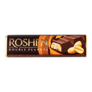 Батончик "Roshen" Double peanuts молочний шоколад з арахісом, 39 г