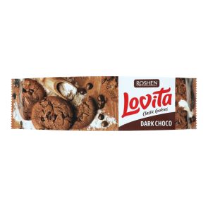 Печиво здобне "Roshen" Lovita Classic Cookies з какао та кусочками глазурі, 150 г