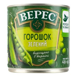 Горошок зелений "Верес" консервований, 420 г