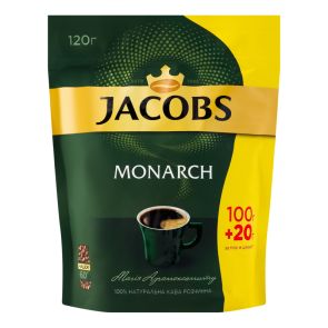 Кава натуральна "Jacobs Monarch" розчинна, 120 г, сублімована