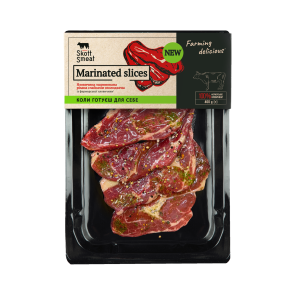 Яловичина маринована різана слайсами "Skott Smeat" охолоджена, 400 г