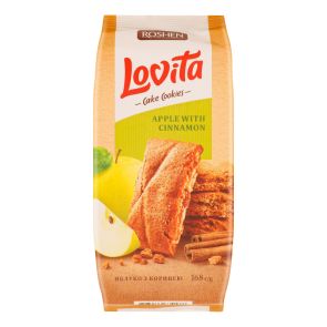 Печиво здобне "Roshen" Lovita Cake Cookies з желейною начинкою яблуко та кориця, 168 г