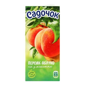 Сік з м'якоттю "Садочок" персиково-яблучний, 0,95 л