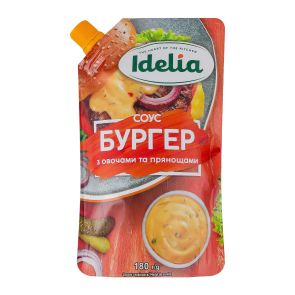 Соус "Idelia" Бургер з овочами та прянощами, 180 г