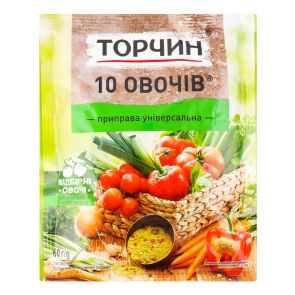 Приправа "Торчин" 10 овочів універсальна, 60 г