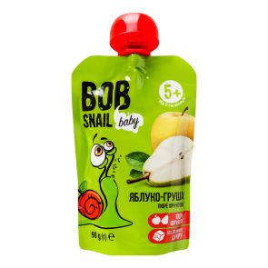 Пюре фруктове "Bob Snail" яблуко-груша, 90 г