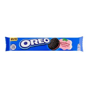 Печиво "Oreo" з какао та начинкою зі смаком полуниці та чізкейка, 95 г