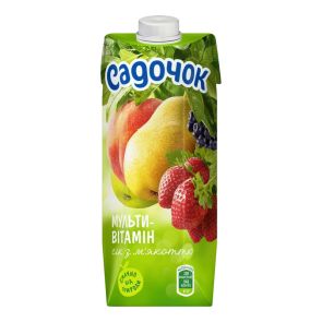 Сік "Садочок" з м'якоттю мультивітамінний, 0,5 л