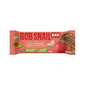 Батончик "Bob Snail" яблуко-полуниця-кеш’ю-кріспи-кіноа, 35 г