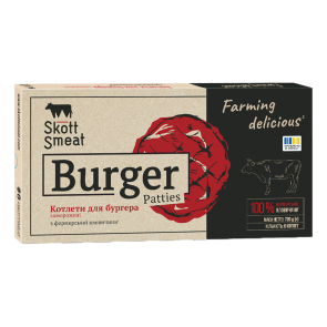 Котлети для бургера яловичі "Skott Smeat" заморожені, 720 г