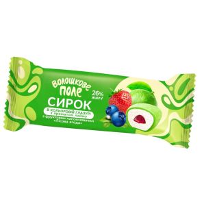 Сирок глазурований "Волошкове поле" Лайм-Лісова ягода кольорова глазур 26%, 36 г