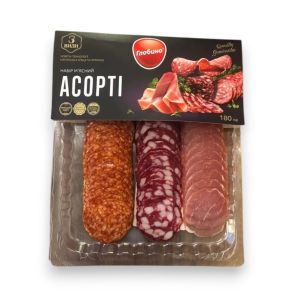 Набір ковбас "Глобино" Асорті нарізка, вищий сорт, 180 г