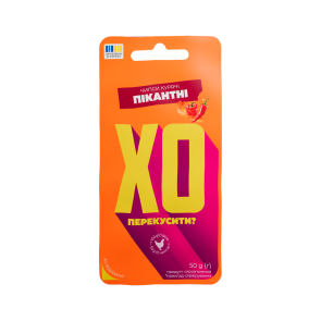 Чіпси курячі "ХО" HOT, 50 г, сировʼялені
