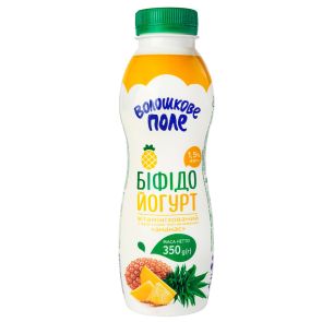 Йогурт біфідо вітамінізований "Волошкове поле" Ананас 1,5%, 350 г