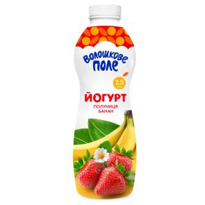 Йогурт питний "Волошкове поле" Полуниця-Банан 2,5%, 750 г