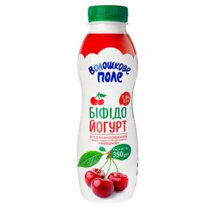 Йогурт біфідо вітамінізований "Волошкове поле" Вишня 1,5%, 350 г
