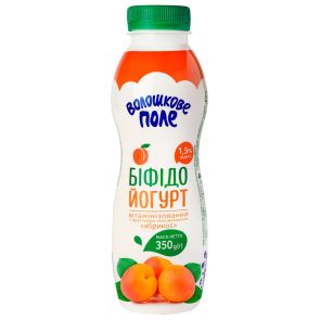 Йогурт біфідо вітамінізований "Волошкове поле" Абрикос 1,5%, 350 г