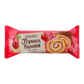 Рулет бісквітний "Roshen" П'янка вишня, 180 г
