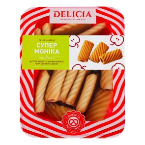 Печиво здобне "Delicia" Супер-Моніка зі смаком вишні, 400 г