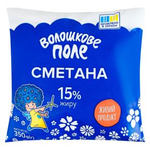 Сметана "Волошкове поле" 15%, 350 г