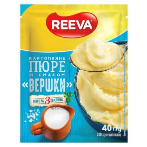 Пюре картопляне швидкого приготування "Reeva" зі смаком вершків, 40 г