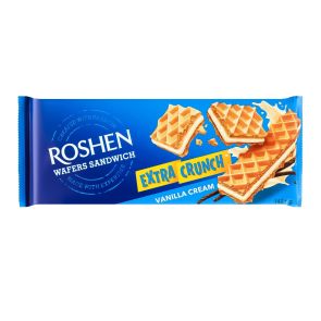 Вафлі "Roshen" Wafers Sandwich Vanilla Cream Extra Crunch, 142 г