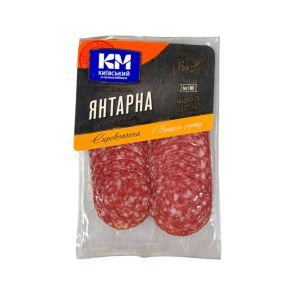 Ковбаса "Київський МК" Янтарна сирокопчена, вищий сорт, 80 г