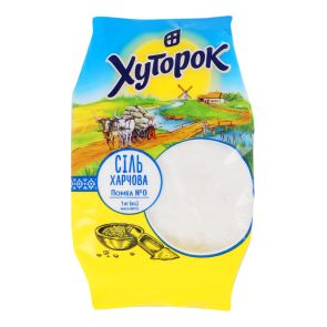 Сіль харчова "Хуторок" помел №0, 1 кг