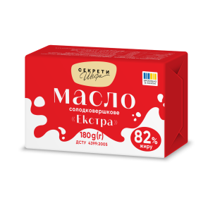 Масло солодковершкове "Секрети Шефа" Екстра 82%, 180 г