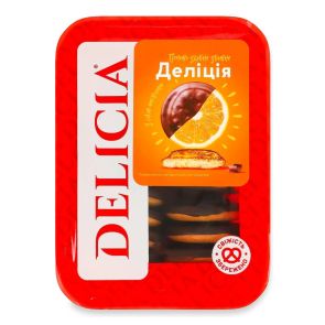 Печиво здобне збивне "Delicia" зі смаком апельсину, 300 г