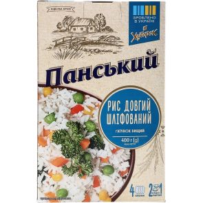 Рис довгий "Хуторок" Панський Басматі шліфований, 400 г (4х100 г)